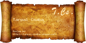 Tarpai Csaba névjegykártya