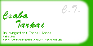 csaba tarpai business card